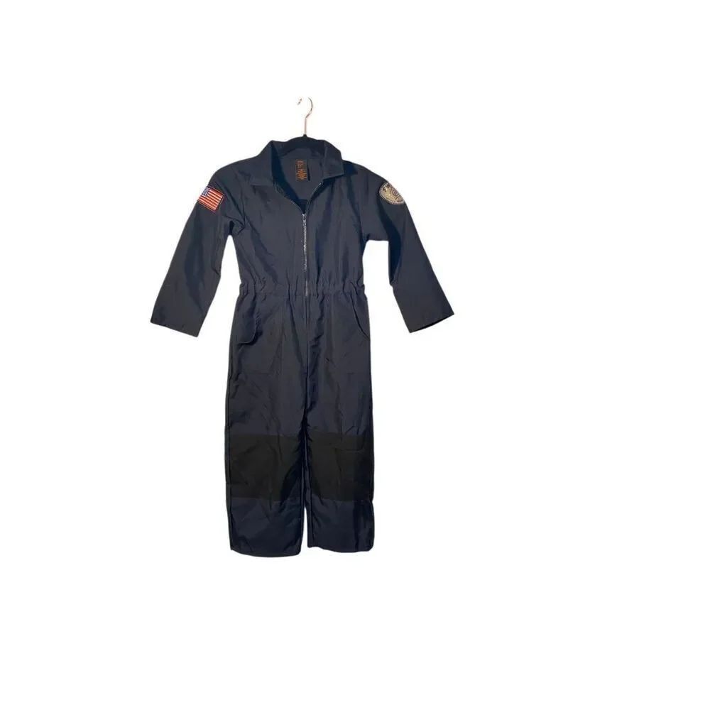 Swat team kids, navy blue police Halloween jumpsuit size 5/6
